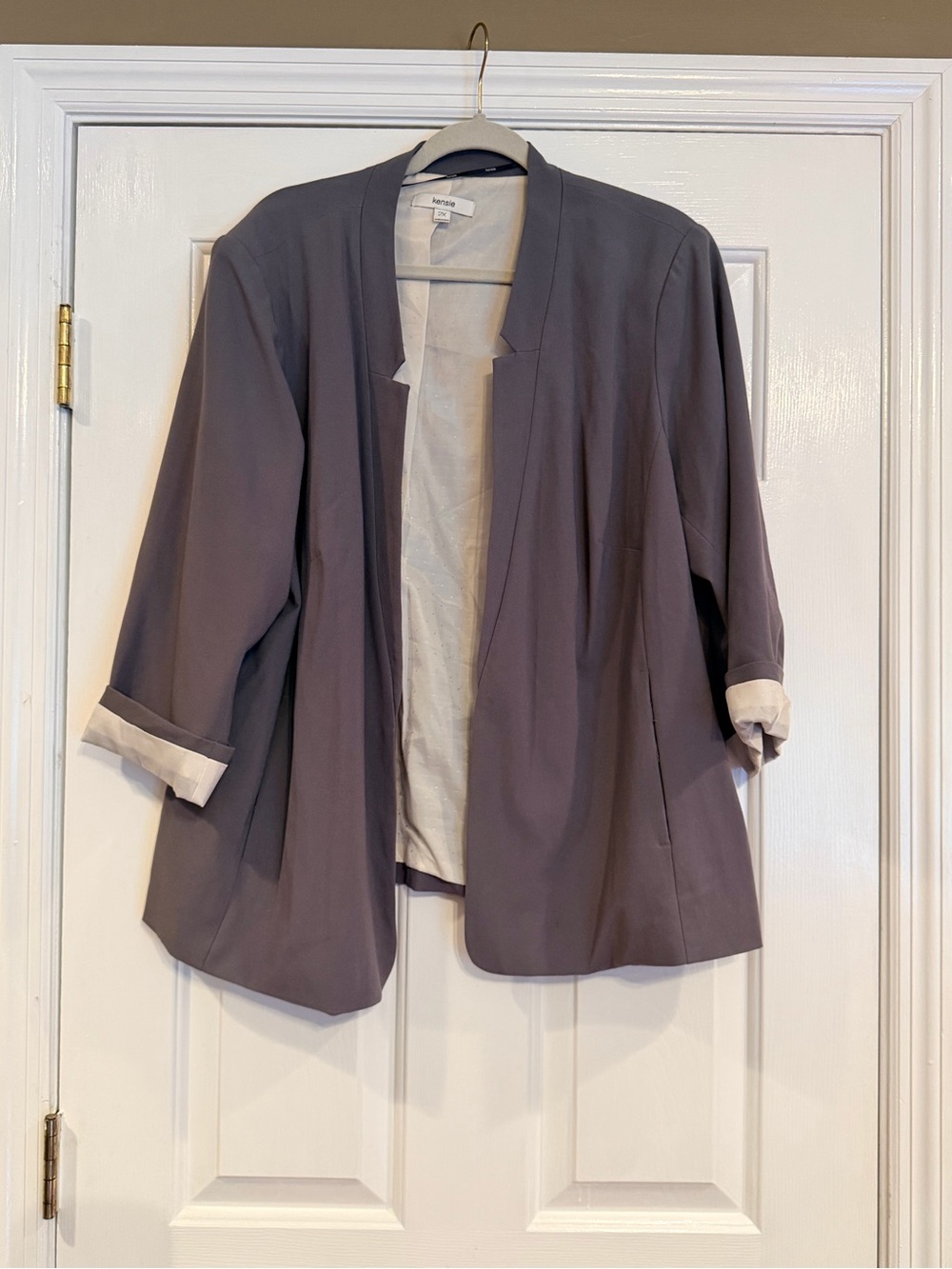Casual Open-Front Women's Jacket in Lavender Gray - Kensie